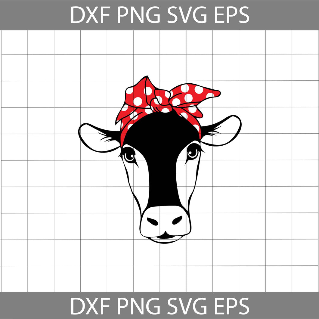 Heifer with bandana svg, Heifer svg, Cow svg, cricut file, clipart, svg, png, eps, dxf