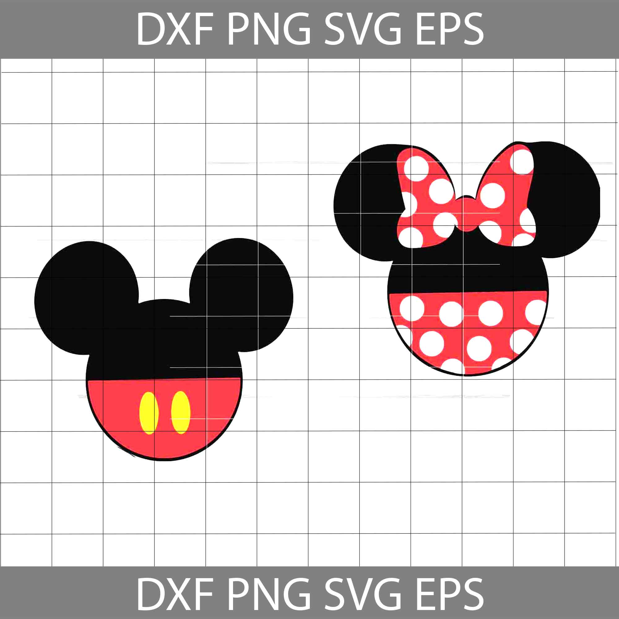 Mickey mouse svg, Minnie mouse Svg, cricut file, clipart, svg, png, eps,  dxf | Svgspecial, image size:2000x2000