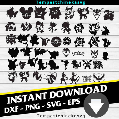 Pokemon Svg, Bundle, Cricut File, Silhouette Cameo, Pikachu Svg, Cartoon Svg, cricut file, clipart, svg, png, eps, dxf