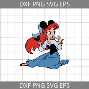 Ariel Mikey Mouse Ears Svg, Little Mermaid Svg, Cartoon Svg, Cricut File, Clipart, Svg, Png, Eps, Dxf