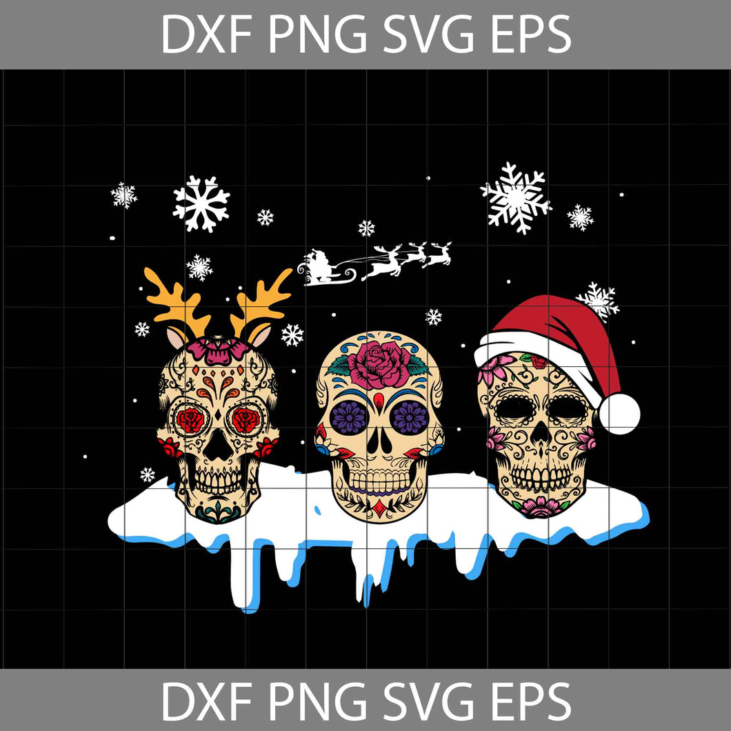 Skull Santa Hat Christmas Svg, Santa SVg, Christmas SVg, Gift SVg, Cricut File, Clipart, Svg, Png, Eps, Dxf