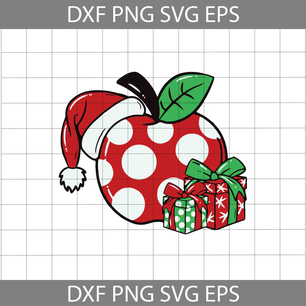 Christmas svg, Teacher svg, Apple Santa SVg, Christmas SVg, Gift SVg, Cricut File, Clipart, Svg, Png, Eps, Dxf