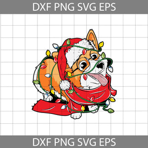 Corgi Christmas Light Svg, Corgi Santa Svg, Dog SVg, Christmas SVg, Gift SVg, Cricut File, Clipart, Svg, Png, Eps, Dxf