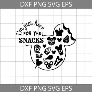 I’m just Here For The Snacks Svg, Mickey Mouse Snacks svg, Snacks Svg, Food Svg, Cricut File, clipart, Svg, Png, Eps, Dxf