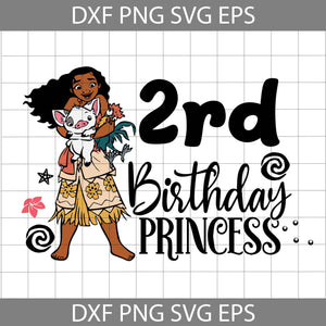 2nd Birthday Moana svg, Birthday Princess svg, birthday svg, cricut file, clipart, svg, png, eps, dxf