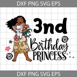 3rd Birthday Moana svg, Birthday Princess svg, birthday svg, cricut file, clipart, svg, png, eps, dxf