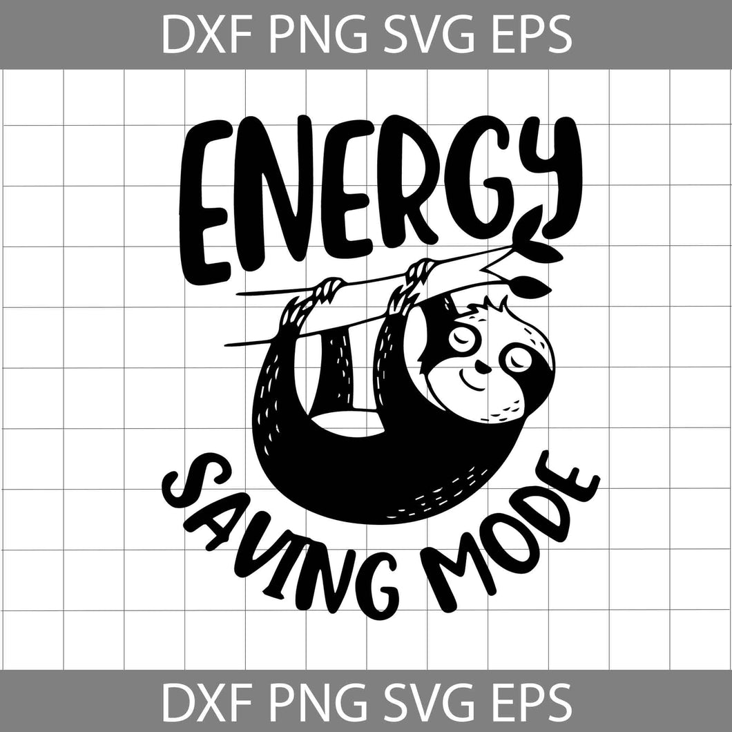 Energy Saving Mode Svg, Sloth Svg, Animal Svg, Cricut File, Clipart, Svg, Png, Eps, Dxf