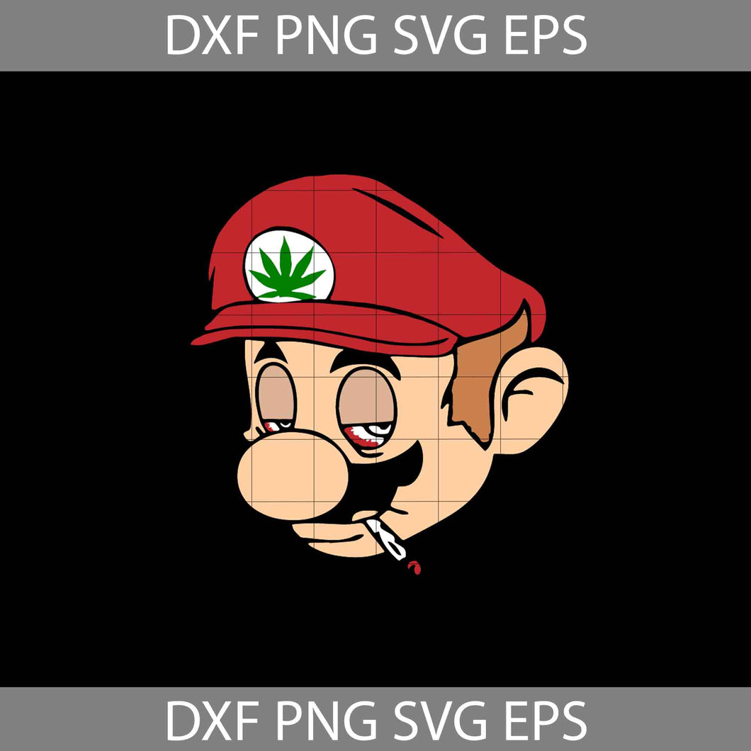 Stoned Super Mario Svg, Weed Svg, Cannabis Svg, Cricut File, Clipart, Svg, Png, Eps, Dxf