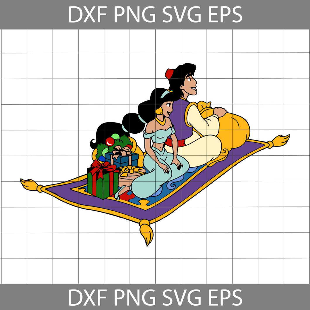 Aladdin And Jasmine Svg, Cartoon Svg, Christmas Svg, Gift Svg, Cricut File, Clipart, Svg, Png, Eps, Dxf