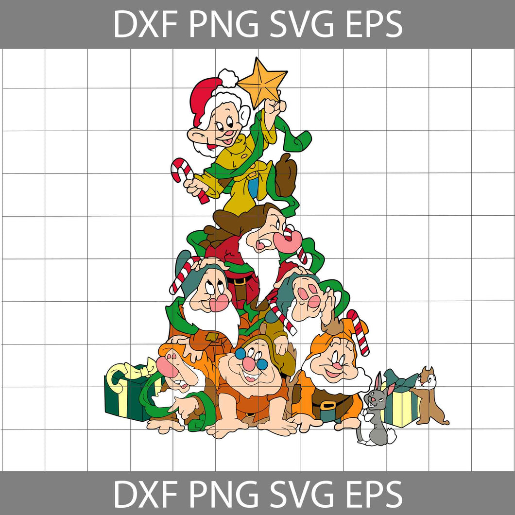 Snow White And Seven Dwarfs Svg, Princesses Svg, Cartoon Svg, Christmas Svg, Gift Svg, Cricut File, Clipart, Svg, Png, Eps, Dxf