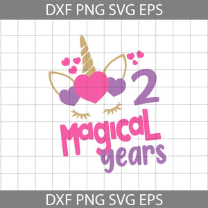 2nd Magical Years Svg, Unicorn Svg, birthday Svg, Cricut file, clipart, svg, png, eps, dxf