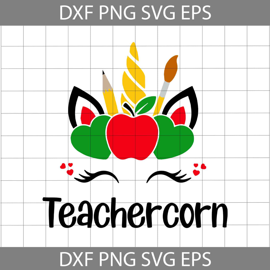 Teachercorn svg, Teacher Svg, Back To School Svg, Cricut File, Clipart, Svg, Png, Eps, Dxf