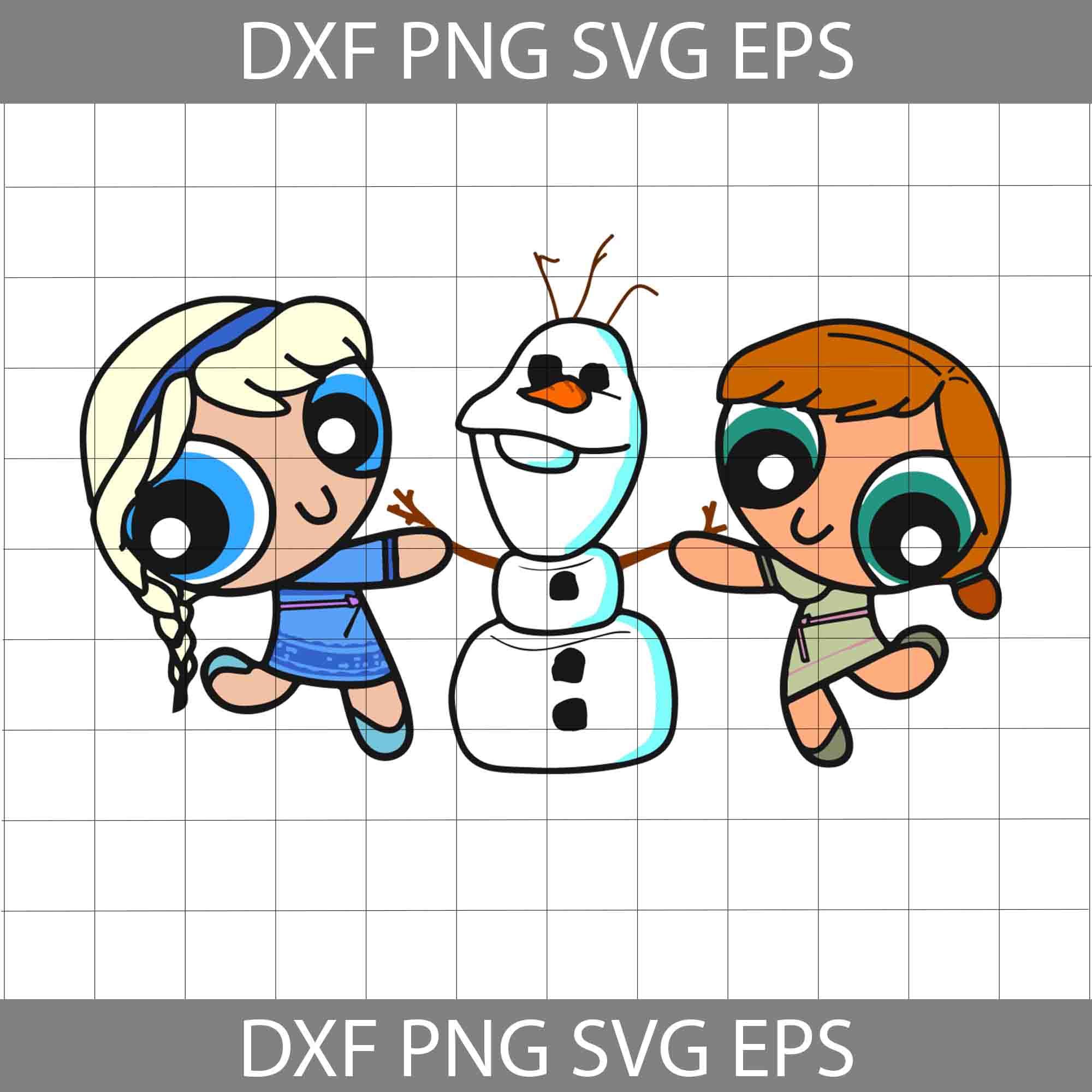 Princess Elsa And Anna Frozen Cute Clipart PNG Files DIGITAL