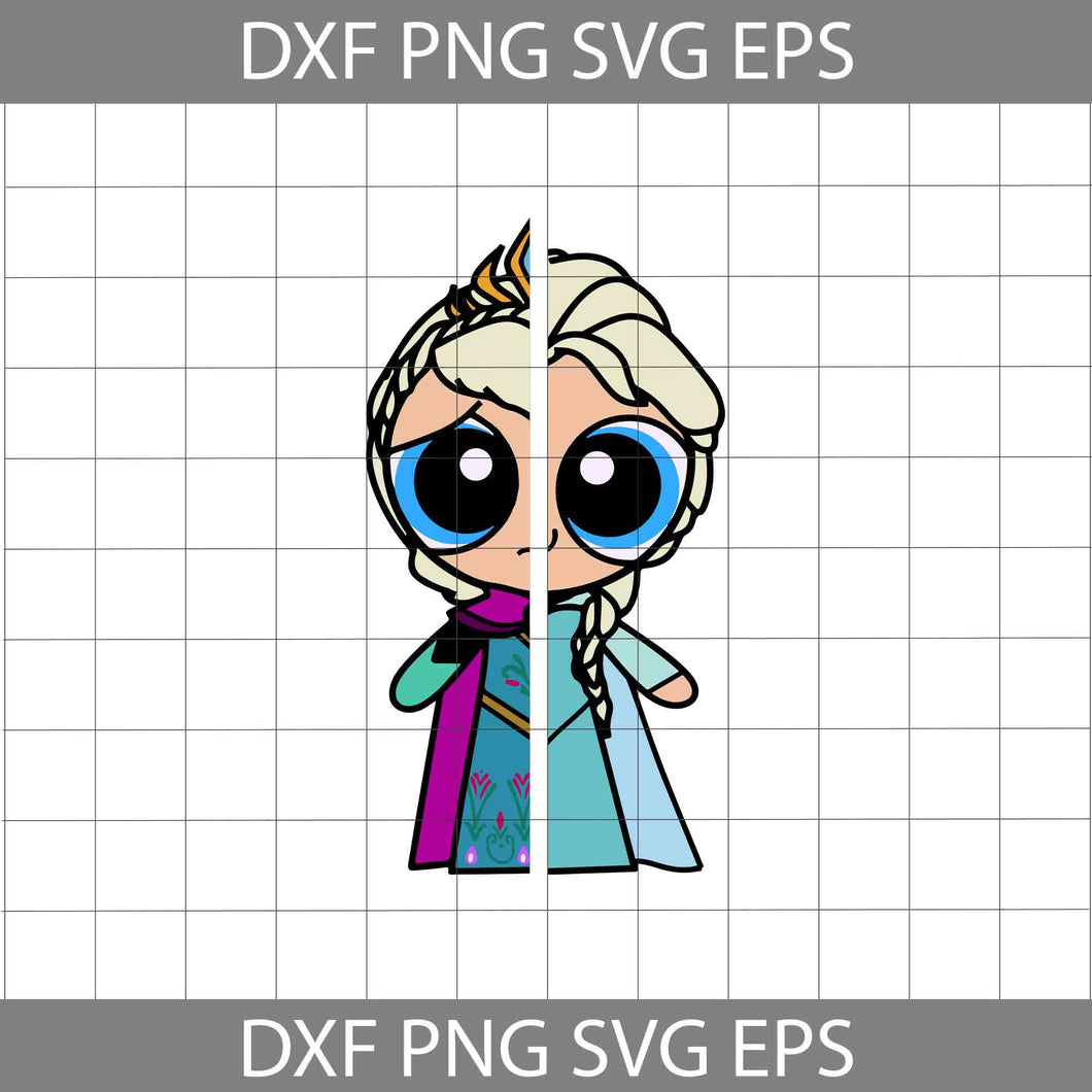 Powerpuff Elsa And Anna Svg, Frozen Svg, Powerpuff Girls SVg, Cartoon Svg, Halloween Svg, Halloween Gift Svg, Cricut File, Clipart, Svg, Png, Eps, Dxf