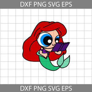 Powerpuff Ariel SVg, The Little Mermaid Svg, Powerpuff Girls SVg, Cartoon Svg, Halloween Svg, Halloween Gift Svg, Cricut File, Clipart, Svg, Png, Eps, Dxf