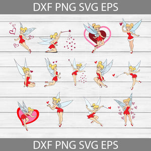 Tinkerbell Gives Love Svg, Princess Sending Love Svg, Bundle, Cartoon Svg, Valentine's Day Svg, Gift SVg, Cricut File, Clipart, Svg, Png, Eps, Dxf