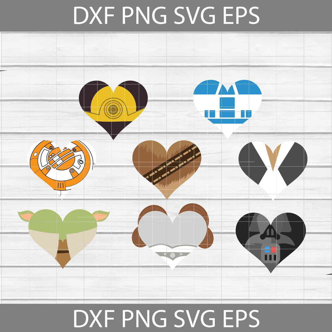 Star Wars Heart SVg, Bundle, Valentine's Day Svg, Movie Svg, Bundle, Valentine's day Svg, Gift Svg, Cricut File, Clipart, Svg, Png, Eps, Dxf