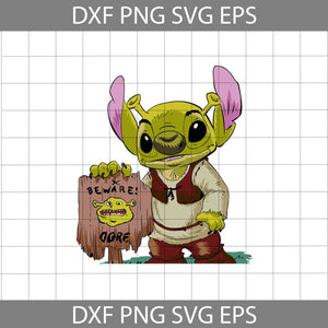 Stitch Shrek SVg, Cartoon Svg, Cricut File, Clipart, Svg, Png, Eps, Dxf