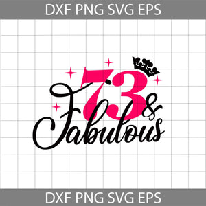 73 and Fabulous svg, 73rd Birthday svg, Birthday svg, cricut file, clipart, svg, png, eps, dxf