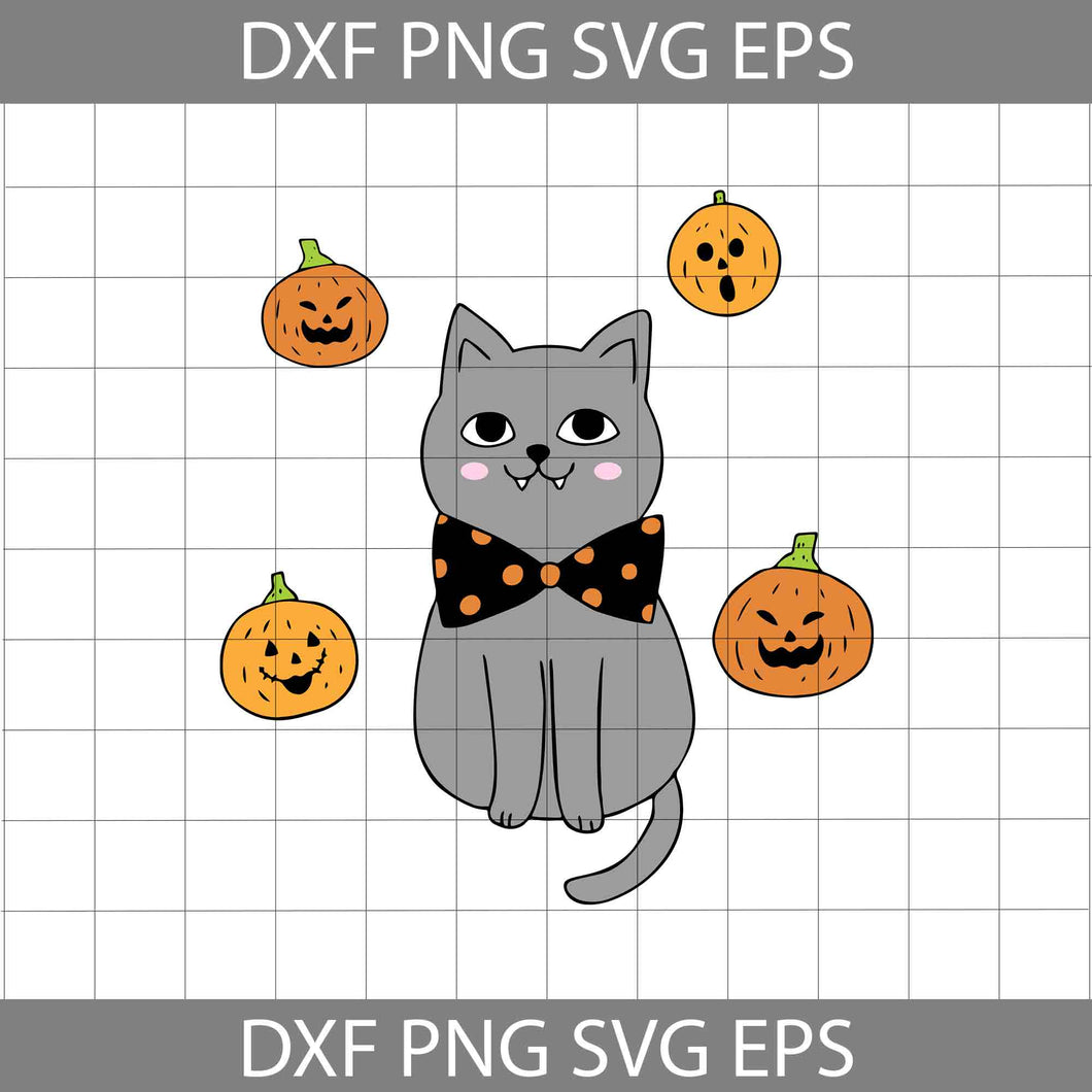 Cat Halloween Svg, Pumpkin Svg, Halloween Svg, Halloween Gift Svg, Funny, Cuties, Horror Svg, cricut file, clipart, svg, png, eps, dxf