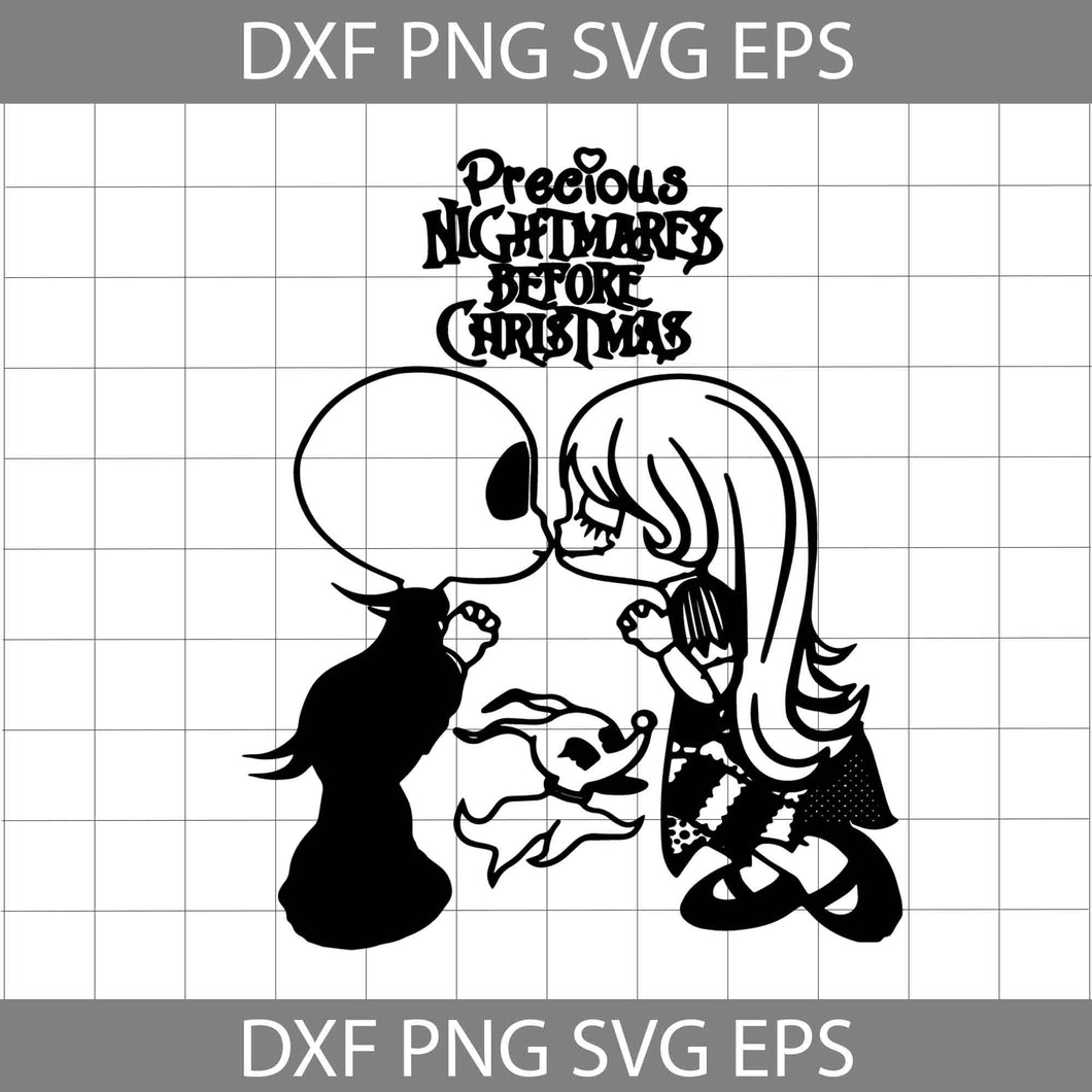 Cute Couple Jack And Sally Svg, Precious Nightmare Before Christmas Svg, Jack Skellington Svg, Halloween Svg, Halloween Gift, Funny, Cuties, Horror, cricut file, clipart, svg, png, eps, dxf