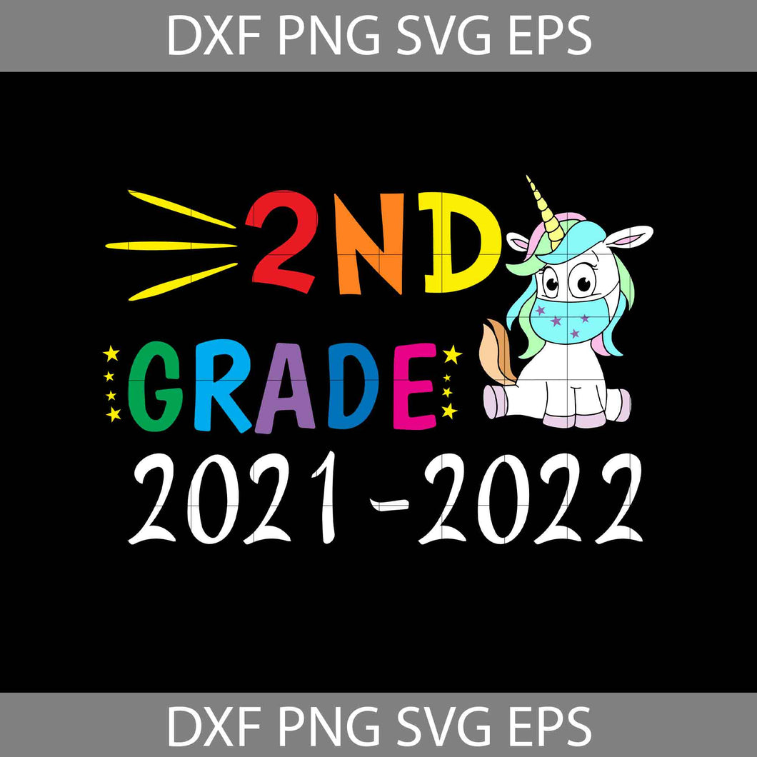 Unicorn Mask 2nd Grade 2021-2022 Svg, back to school svg, cricut file, clipart, svg, png, eps, dxf