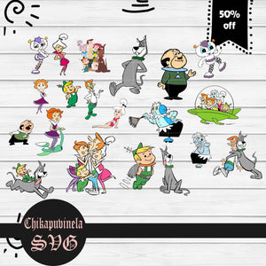 The Jetsons svg, george Jetsons svg, Jane Jetson svg, Mr. Spacely Svg, Astro svg, Judy Svg, Roise svg, Elroy Svg, Cartoon Svg, Bundle, Cricut file, clipart, svg, png, eps, dxf