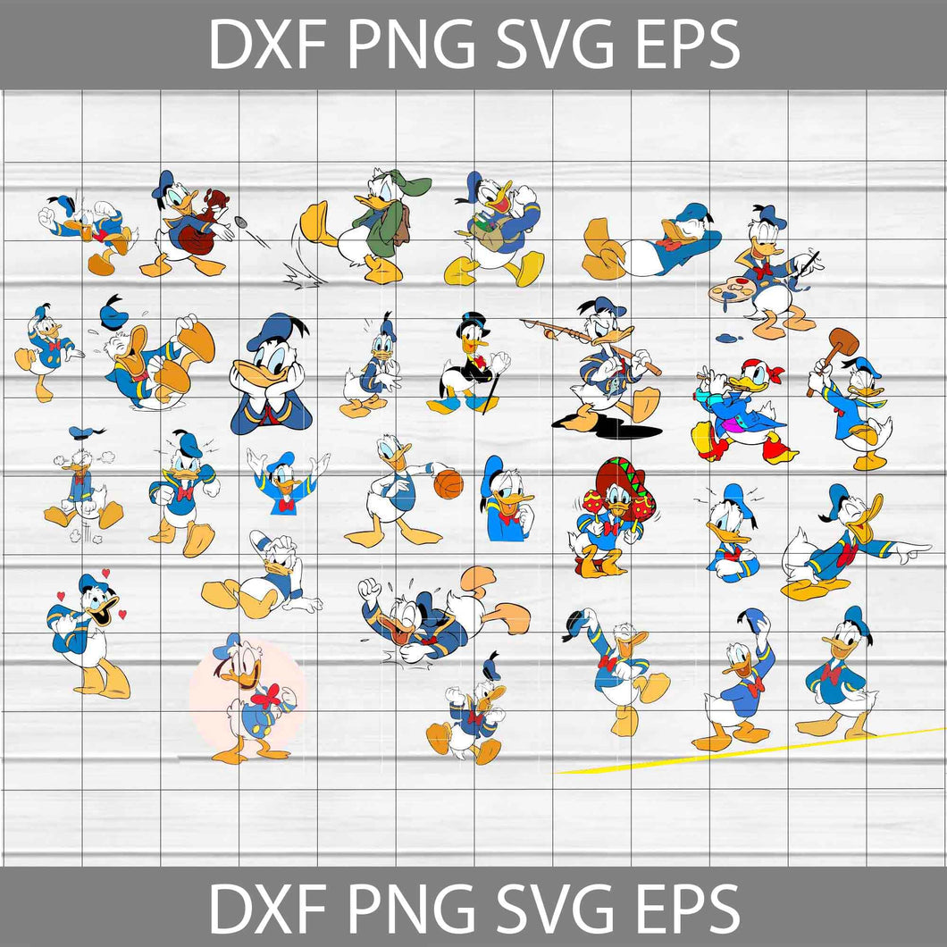 30 Donald Duck Svg, Duck Cuties SVg, Cartoon svg, Bundle, Cricut file, clipart, svg, png, eps, dxf