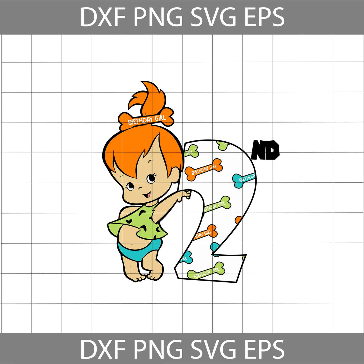 2nd Birthday Pebbles SVg, Flinstones Birthday svg, Birthday Girl svg ...