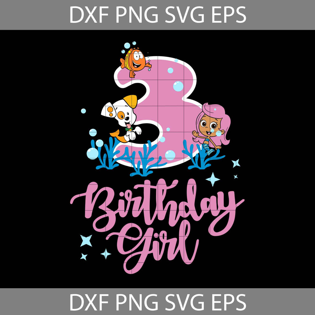 3rd Bubble Guppies Birthday svg, Birthday Girl Svg, Birthday Svg, Cricut File, Clipart, Svg, Png, Eps, Dxf