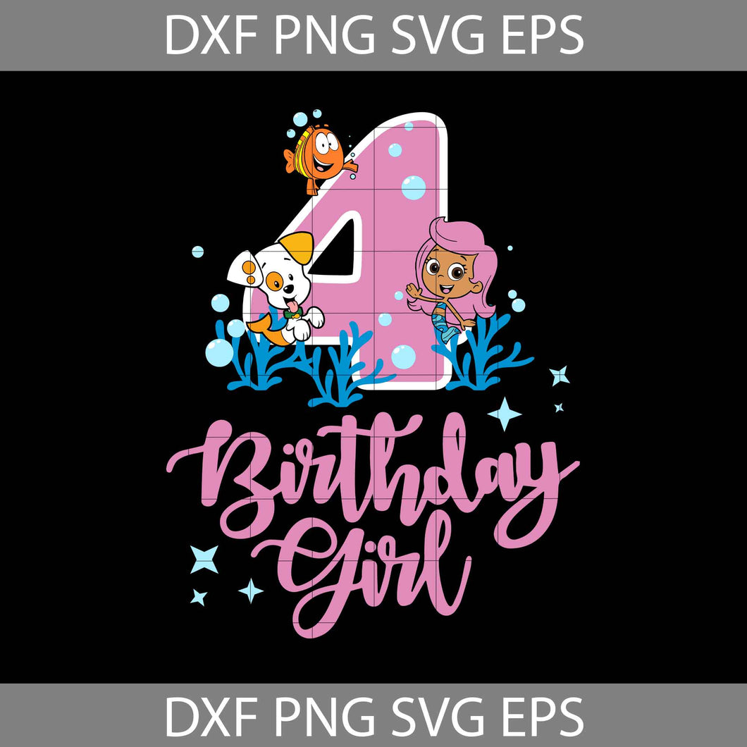 4th Bubble Guppies Birthday svg, Birthday Girl Svg, Birthday Svg, Cricut File, Clipart, Svg, Png, Eps, Dxf