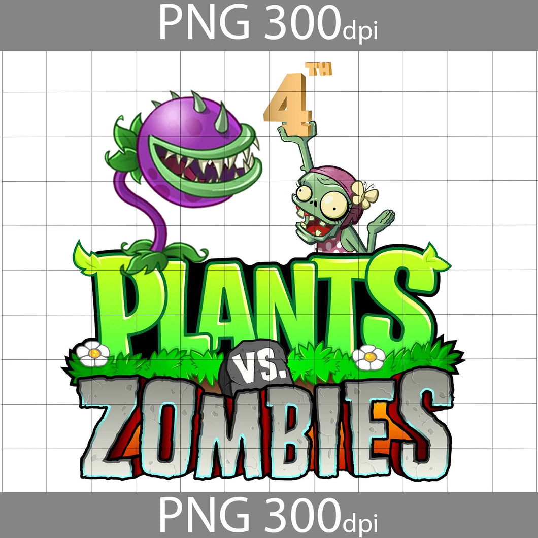 4th Birthday Plants And Zombies png, Plants And Zombies Png, Birthday Png, , ClipArt, Png Images 300dpi Digital