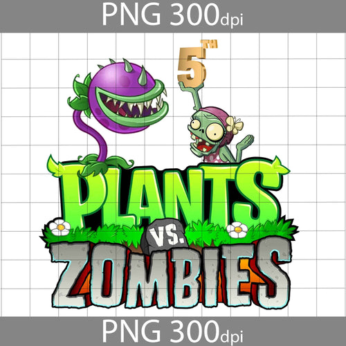 5th Birthday Plant And Zombies png, Plants And Zombies Png, Birthday Png, , ClipArt, Png Images 300dpi Digital