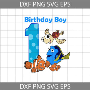 1st Birthday Finding Nemo Svg, Birthday boy svg, Birthday Svg, Cricut File, Clipart, Svg, Png, Eps, Dxf