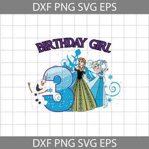 Frozen 3rd Birthday Svg, Birthday Girl svg, Birthday svg, Cricut File, Clipart, Svg, Png, Eps, Dxf