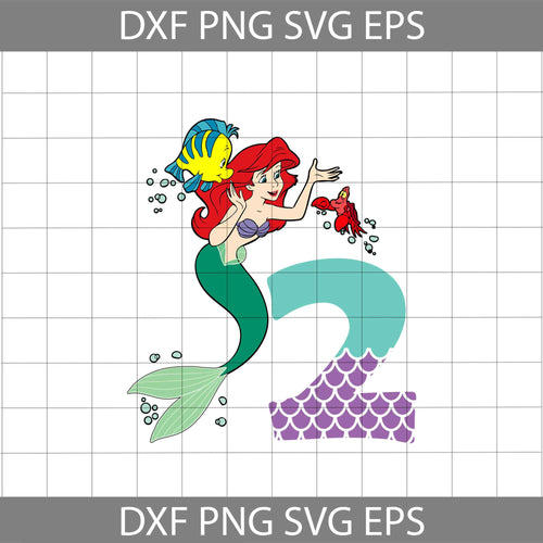 2nd Birthday Little Mermaid Svg, Birthday Svg, Cricut file, clipart, svg, png, eps, dxf