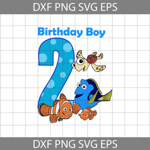 2nd Birthday Finding Nemo Svg, Birthday boy svg, Birthday Svg, Cricut File, Clipart, Svg, Png, Eps, Dxf