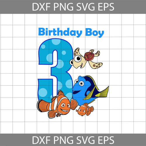 3rd Birthday Finding Nemo Svg, Birthday boy svg, Birthday Svg, Cricut File, Clipart, Svg, Png, Eps, Dxf