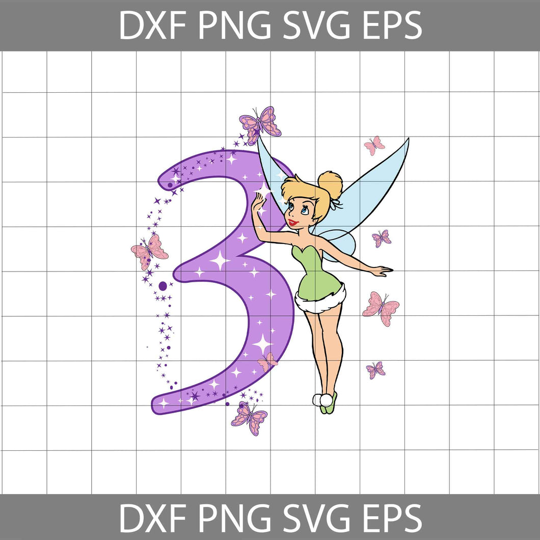 3rd Birthday Tinkerbell svg, Birthday svg, Cricut file, clipart, svg, png, eps, dxf