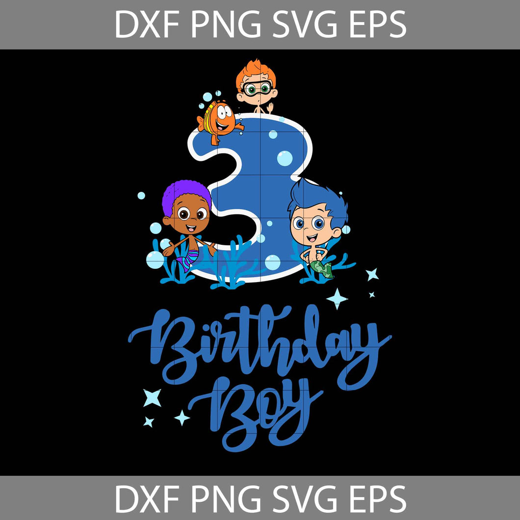 3rd Bubble Guppies Birthday svg, Birthday Boy Svg, Birthday Svg, Cricut File, Clipart, Svg, Png, Eps, Dxf