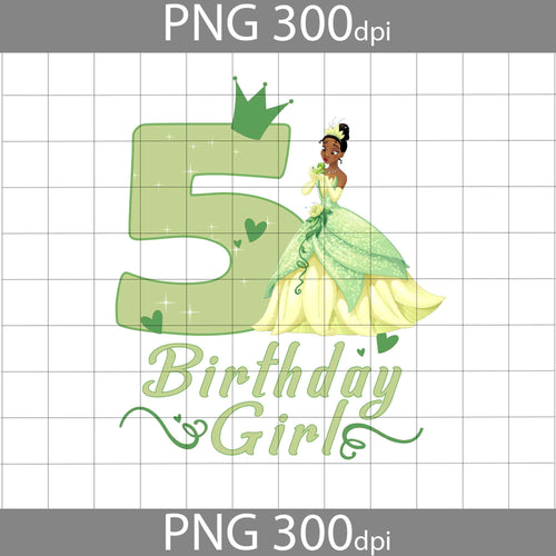 5th Birthday Tiana png, Disney Princess Birthday png, Birthday Girl png, Birthday png, ClipArt, Png Images 300dpi Digital