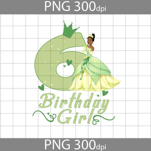 6th Birthday Tiana png, Disney Princess Birthday png, Birthday Girl png, Birthday png, ClipArt, Png Images 300dpi Digital