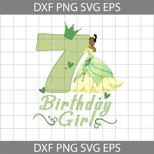 7th Birthday Tiana png, Disney Princess Birthday png, Birthday Girl png, Birthday png, ClipArt, Png Images 300dpi Digital