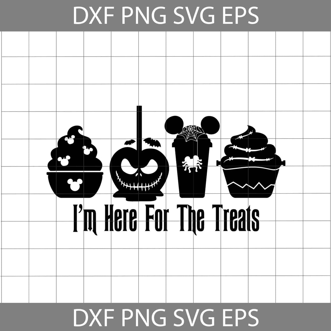 I'm Here For The Treats Svg, Jack Svg, Snack Svg, Mickey svg, Halloween Svg, Halloween gift SVg, cricut file, clipart, svg, png, eps, dxf