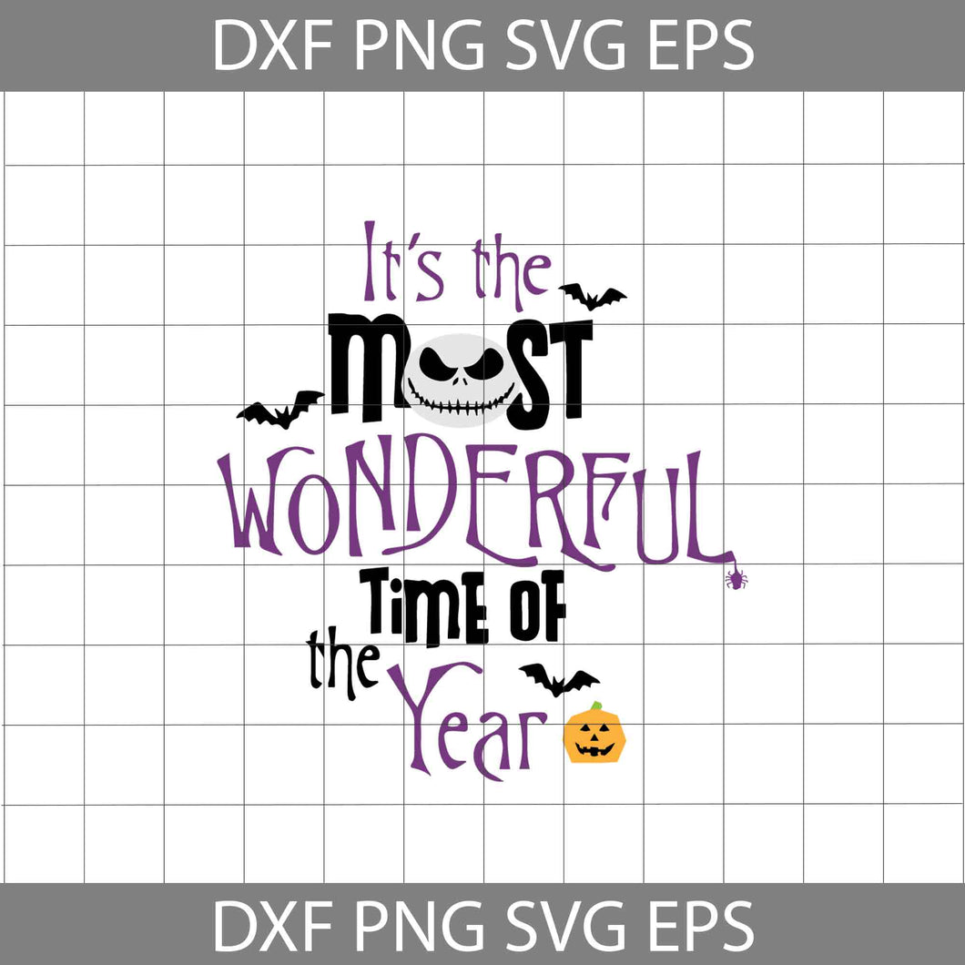 It's The Most Wonderful Time Of The Year Svg, Jack Svg, Tim Burton Svg, Halloween Svg, Halloween gift SVg, cricut file, clipart, svg, png, eps, dxf