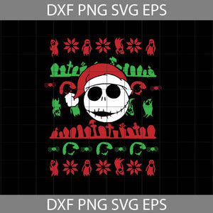 Jack Skelington Svg, Santa Svg, Christmas Svg, Gift Svg, Cricut File, Clipart, Svg, Png, Eps, Dxf