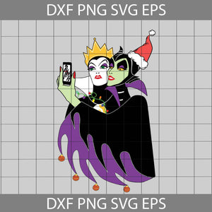 Maleficent and Evil Queen Santa SVg, Cartoon Svg, Christmas Svg, Gift Svg, Cricut File, Clipart, Svg, Png, Eps, Dxf