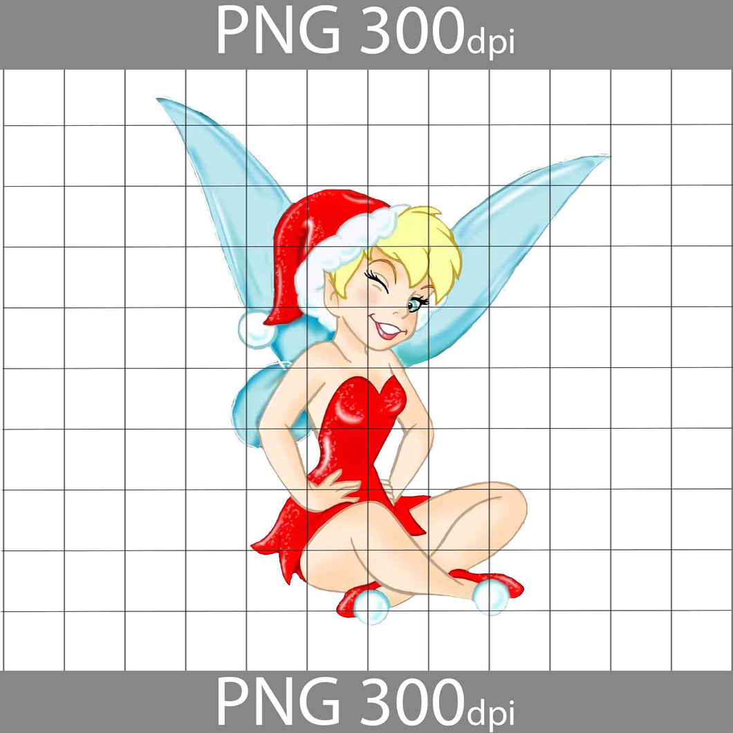 Tinkerbell Santa Png, Cartoon Png, Christmas Png, Gift Png, Png Images 300dpi