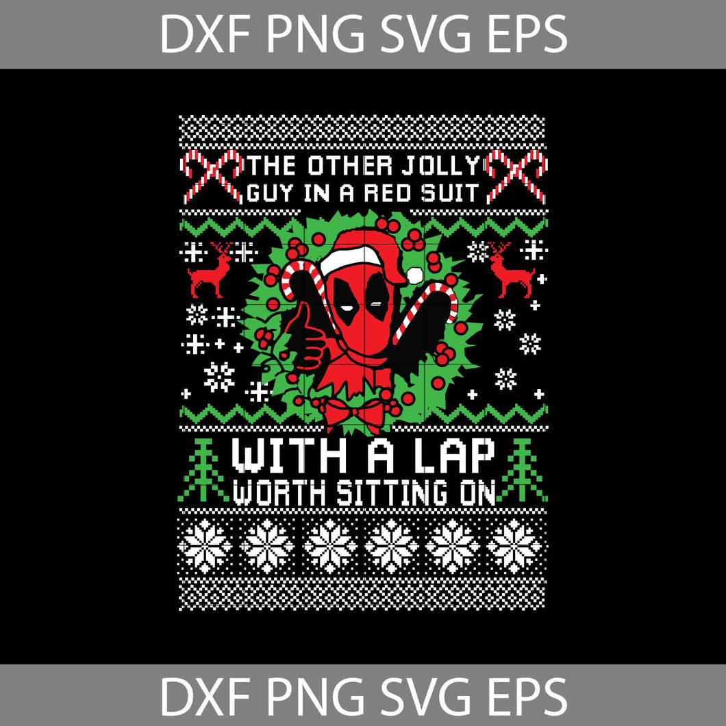 Deadpool Svg, Cartoon Svg, Ugly Christmas Svg, Christmas Svg, Gift SVg, Cricut File, Clipart, Svg, Png, Eps, Dxf