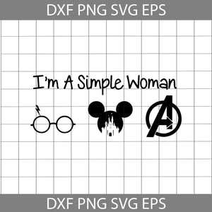 I’m A Simple Woman Svg, Love Harry Potter svg, Mickey Avengers Svg, Game of Thrones Svg, Cartoon Svg, Cricut File, Clipart, Svg, Png, Eps, Dxf